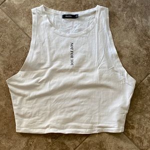 White Bershka crop top- size L
